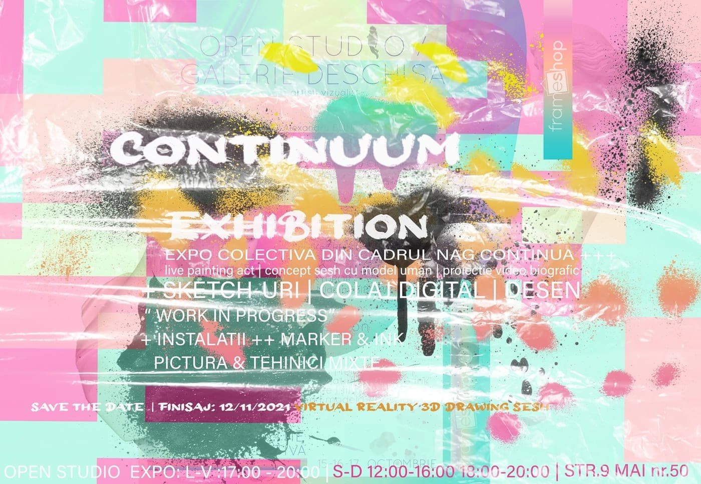 Afiș din arhiva expozițiilor colective găzduite la galeria La Pătrat.