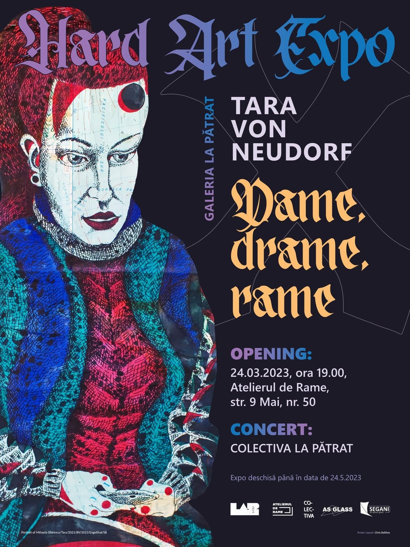 Afiș: Dame, drame, rame — opening @ Galeria La Pătrat